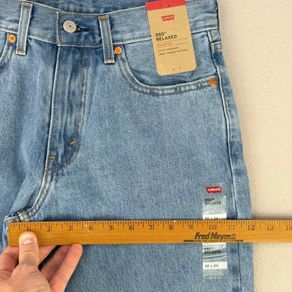 Levi's Jeans 550 Men 30x34 Blue Denim Relaxed Fit Cotton Straight Leg NWT